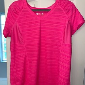 Pink athletic v-neck shirt